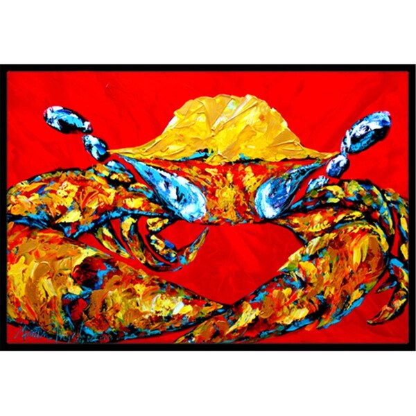 Carolines Treasures 24 x 36 in. Crab Fat and Sassy Indoor Or Outdoor Doormat MW1115JMAT - main
